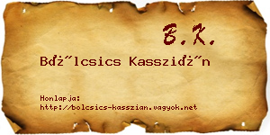 Bölcsics Kasszián névjegykártya